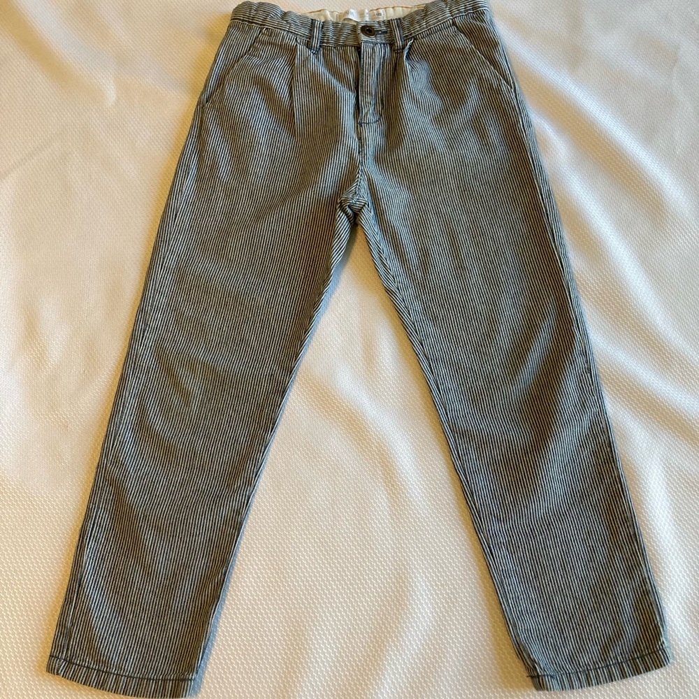 Zara Boys Blue and White Striped Pants size 7